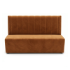 Banquette velours avec rayures cognac