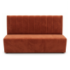 Banquette velours avec rayures terracotta