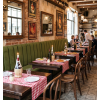 Banquette pour restaurant en velours vert olive
