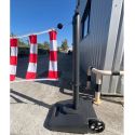 Photo : Chariot de délimitation avec enrouleur de signalisation industriel Jaune et noire - 30 cm