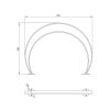 Dimensions arceau à vélo rond sur platine