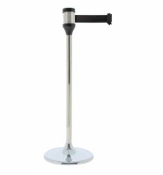 Poteau de guidage chrome sangle noire 50 mm