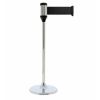 Poteau de guidage chrome sangle noire 100 mm