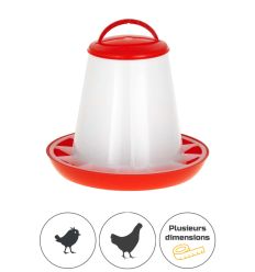 Mangeoire pour poules et poussins en plastique.