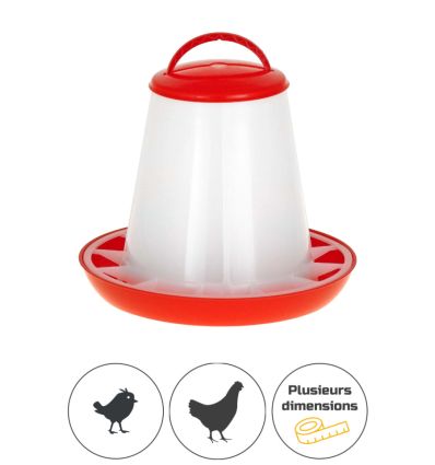 Mangeoire pour poules et poussins en plastique. Mangeoire pour poules et poussins en plastique.