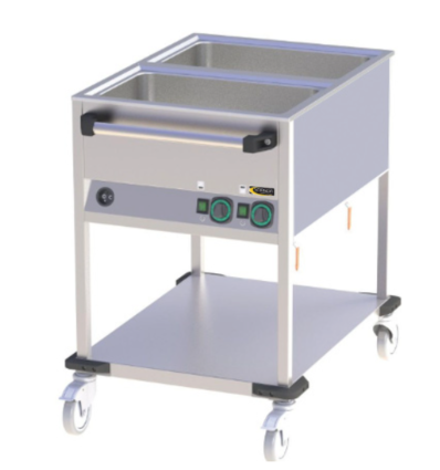 Chariot bain marie à 2 cuves séparées