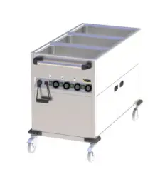 Chariot bain marie réserve chauffante 3 cuves