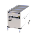 Photo : Chariot bain marie réserve chauffante 3 cuves