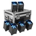 Photo : Mac Mah IZY Glow Set IP - Pack de 6 projecteurs LED sur batterie avec Flight Case