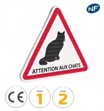 Panneau Routier Attention aux Chats Panneau Routier Attention aux Chats