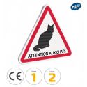 Photo : Panneau Routier Attention aux Chats 500 mm (2 rails au dos) - Classe 1 (T1)