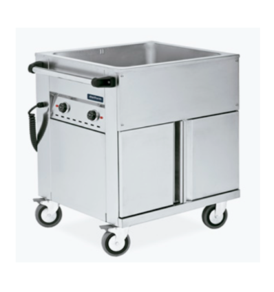 Chariot bain marie 3 bacs et réserve chaude
