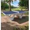 Mise en situation table de ping pong bleue pour extérieur