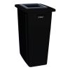 Corbeille de tri sélectif coloris noir avec insert rectangulaire