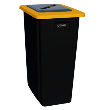 Corbeille de tri sélectif coloris jaune avec insert fente