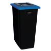 Corbeille de tri sélectif coloris bleu avec insert à clapets