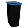 Corbeille de tri sélectif coloris bleu avec insert trappe