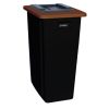 Corbeille de tri sélectif coloris marron avec insert à clapets