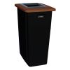 Corbeille de tri sélectif coloris marron avec insert rectangulaire