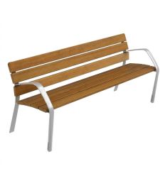 Banc Public extérieur en Bois et Fonte de 180 cm