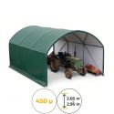 Photo : Tunnel de stockage agricole 450µ STANDARD 4 m - 4 m - Pieds amarres à terre - Pour sol terre