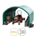 Photo : Tunnel agricole de stockage 640µ SURÉLEVÉ 4 m - 4 m - Pieds bétonnés