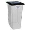 Corbeille de tri sélectif cuve transparente coloris noir avec insert fente