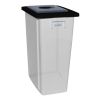 Corbeille de tri sélectif cuve transparente coloris noir avec insert rond