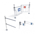 Portillon de magasin et éléments de guidage