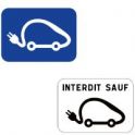 Panneaux stationnement véhicule électrique