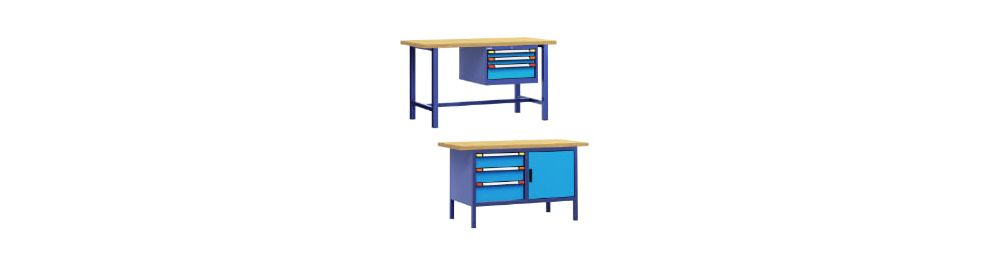 Établi d'atelier fixe en métal